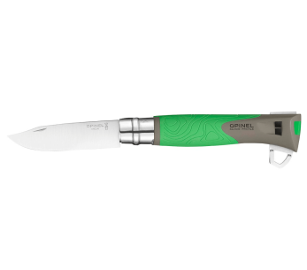 Canivete multifunções Opinel Explore Tire-Tique n°12 10cm de lâmina cabo em polímero verde