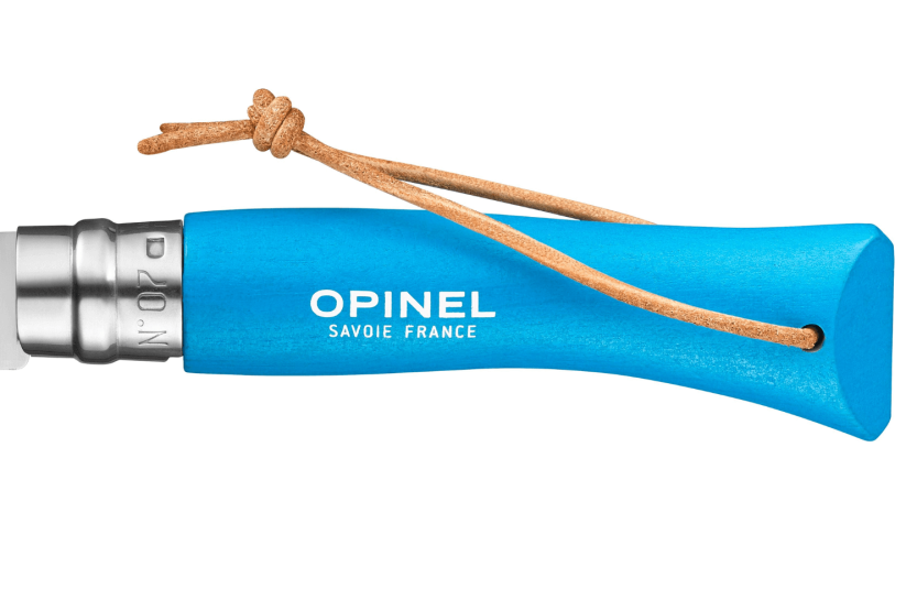 Opinel Baroudeur Colorama canivete n°07 8cm de lâmina cabo de chifre azul ciano