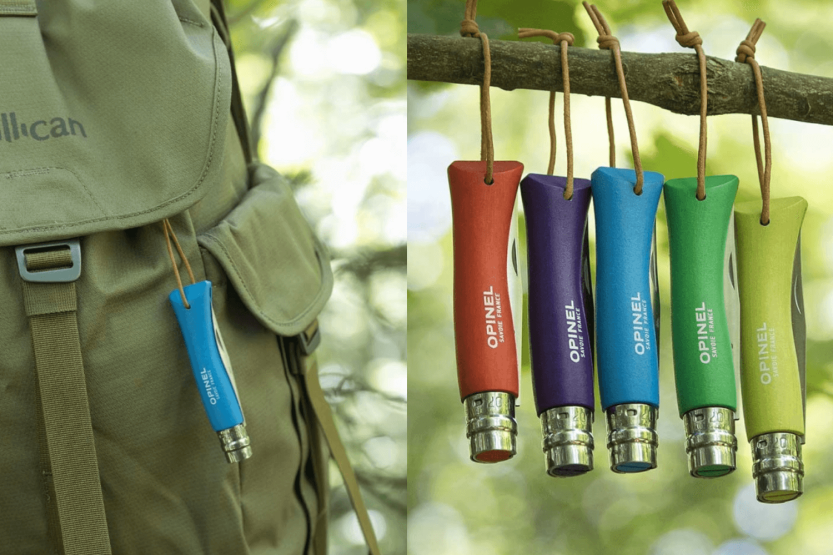 Opinel Baroudeur Colorama canivete n°07 8cm de lâmina cabo de chifre azul ciano