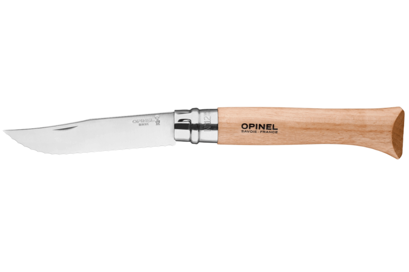 Opinel Klappmesser Nr. 12 mit Wellenschliff 12cm Buchenholzgriff