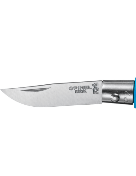 Opinel Klappmesser Schlüsselanhänger Colorama n°02 Klinge 3,5cm Griff Charme cyan