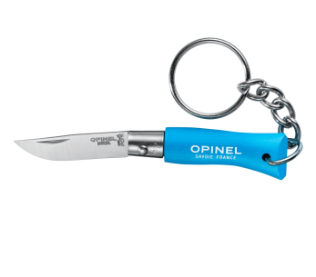Canivete Opinel Colorama chaveiro n°02 3,5cm lâmina cabo de chifre ciano