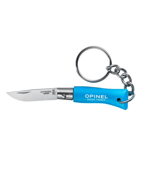 Opinel folding knife Colorama keyring n°02 3.5cm blade cyan charm handle