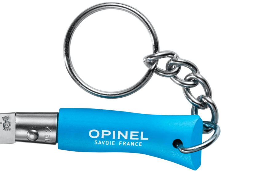 Opinel Klappmesser Schlüsselanhänger Colorama n°02 Klinge 3,5cm Griff Charme cyan