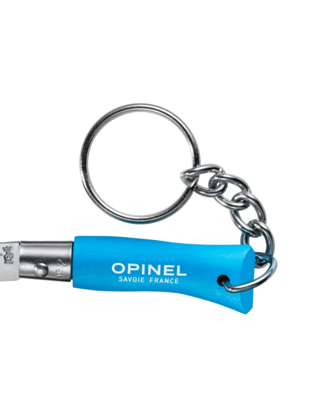 Opinel foldekniv Colorama nøglering n°02 3,5 cm blad cyan charm håndtag