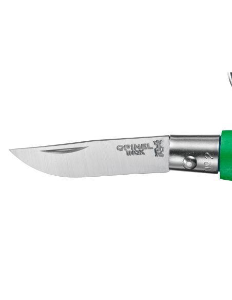 Opinel foldekniv Colorama nøglering n°02 3,5 cm klinge charm håndtag præriegrøn