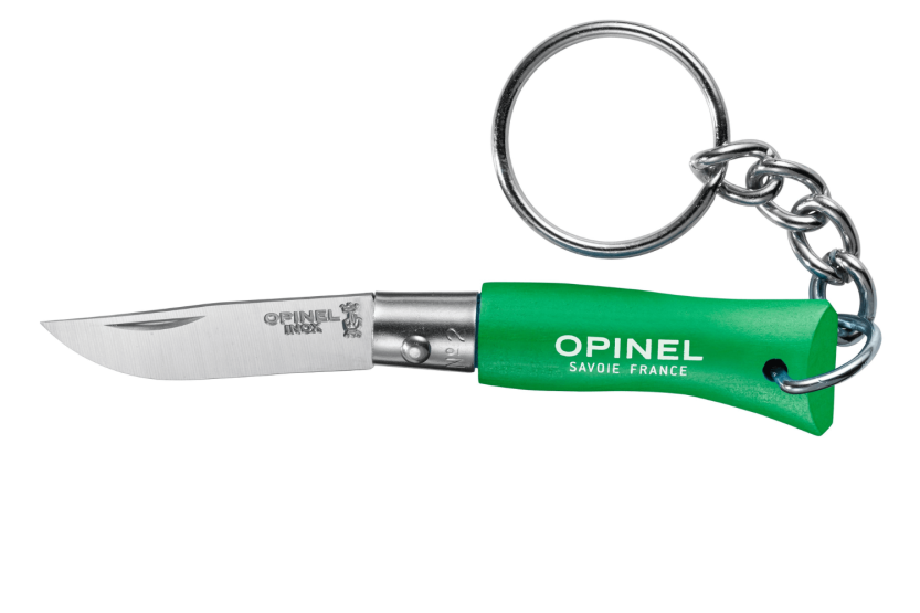 Opinel foldekniv Colorama nøglering n°02 3,5 cm klinge charm håndtag præriegrøn