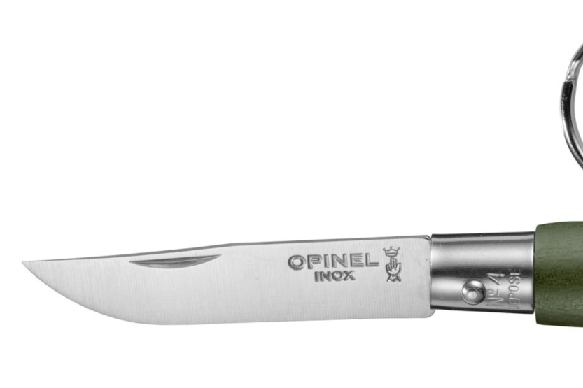Opinel Tradition Inox folding knife Keyring n°04 5cm blade Khaki horn handle