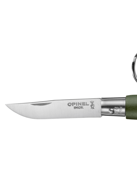Klappmesser Opinel Tradition Inox Schlüsselanhänger n°04 Klinge 5cm Griff Charme kaki