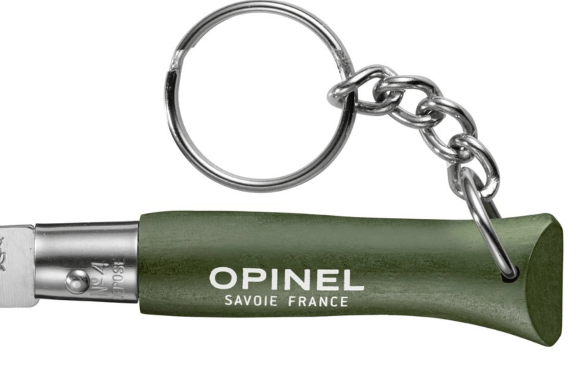 Opinel Tradition Inox folding knife Keyring n°04 5cm blade Khaki horn handle