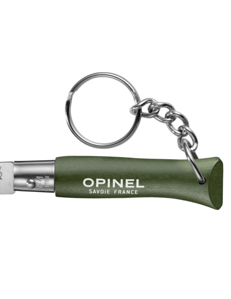 Opinel Tradition Inox folding knife Keyring n°04 5cm blade Khaki horn handle