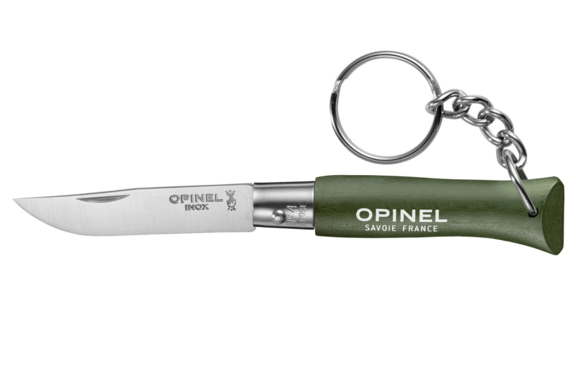 Opinel Tradition Inox vouwmes Sleutelhanger n°04 5cm lemmet Khaki hoornen handvat