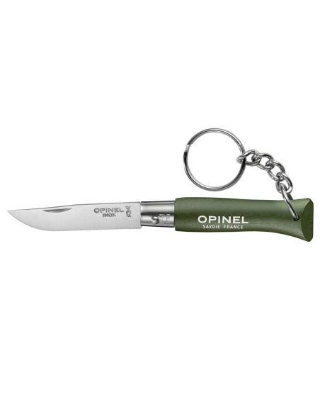 Klappmesser Opinel Tradition Inox Schlüsselanhänger n°04 Klinge 5cm Griff Charme kaki