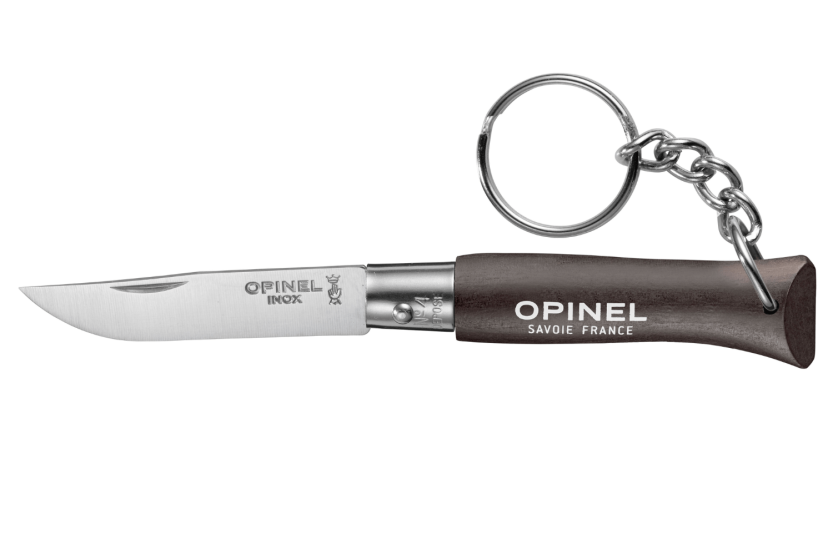 Opinel folding knife Colorama keyring n°04 5cm blade black brown horn handle