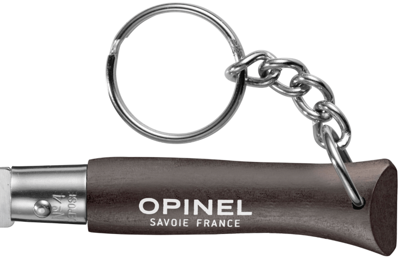 Opinel coltello pieghevole Colorama portachiavi n°04 Lama di 5 cm manico in corno nero marrone