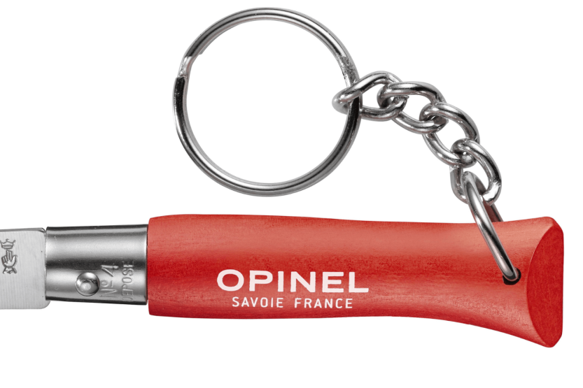 Opinel Tradition Cuchillo Plegable Acero Inoxidable Llavero n°04 Hoja 5cm Mango Carpe Rojo