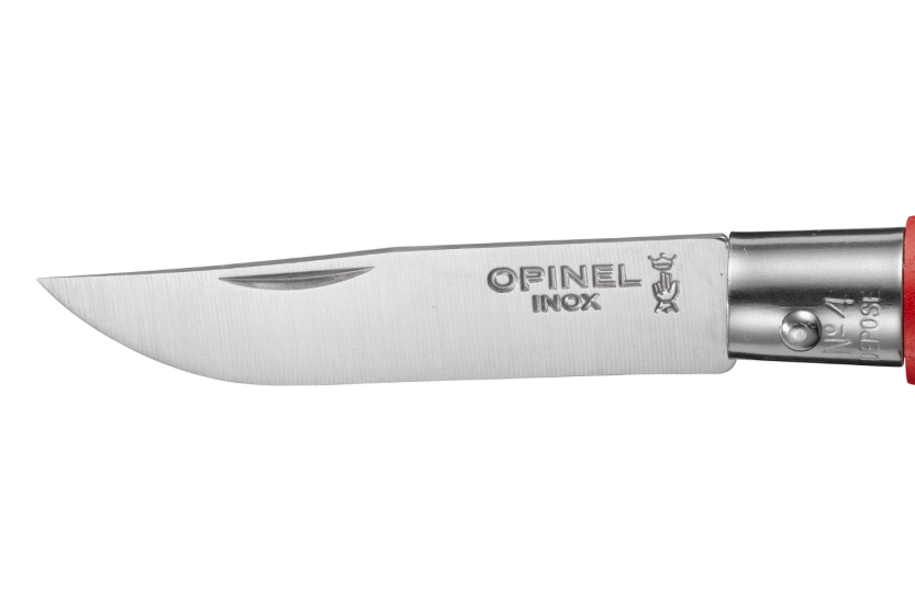 Opinel Tradition Cuchillo Plegable Acero Inoxidable Llavero n°04 Hoja 5cm Mango Carpe Rojo