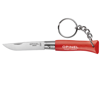 Klappmesser Opinel Tradition Inox Schlüsselanhänger n°04 Klinge 5cm Griff Charme rot