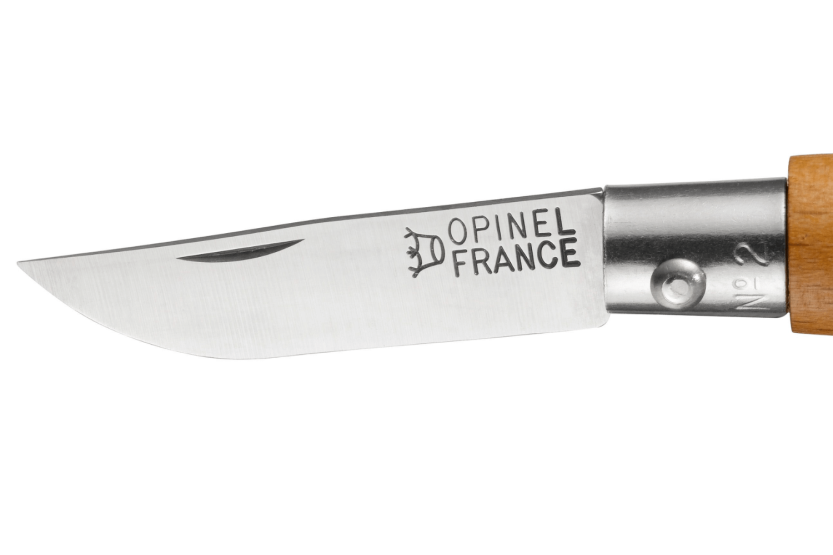 Faca dobrável Opinel Tradition Carbone n°02 Lâmina de 3,5cm Cabo em faia + virola rotativa