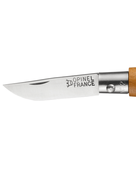 Opinel Tradition Carbone foldekniv n°02 3,5 cm blad bøgetræshåndtag + roterende hylster