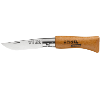 Opinel Tradition Carbone taittoveitsi n°02 3.5cm terä pyökkipuinen kahva + pyörivä sulkukappale