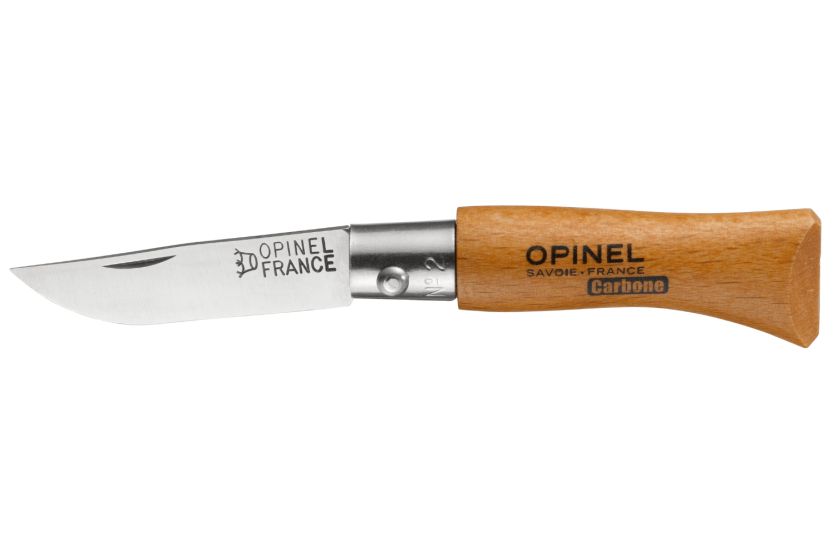 Opinel Tradition Carbone vouwmes n°02 3.5cm lemmet beukenhouten handvat + draaibare huls