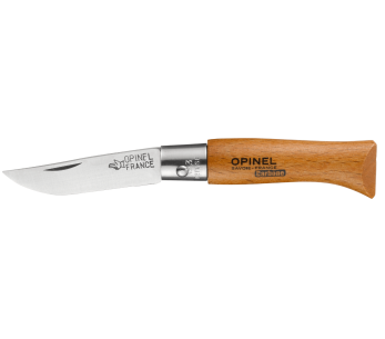 Faca dobrável Opinel Tradition Carbone n°03 Cabo em faia com 4 cm de lâmina