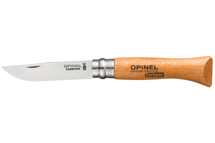 Opinel Tradition Carbone taittoveitsi n°06 7cm terä pyökkipuinen kahva + pyörivä sulkukappale