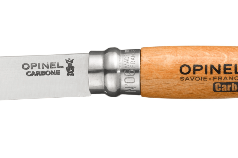 Opinel Tradition Carbone coltello pieghevole n°06 lama 7cm manico in faggio + ghiera girevole