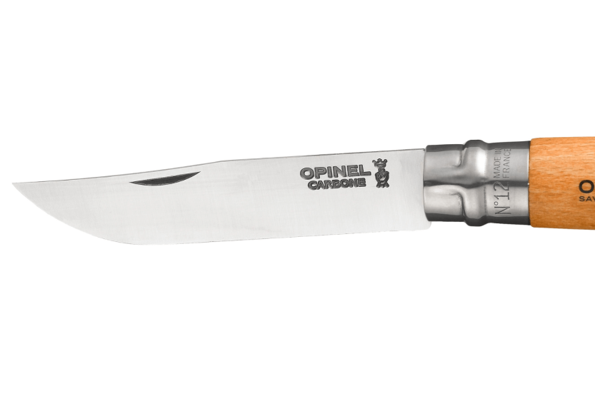 Opinel Tradition Carbone n°12 foldekniv 12 cm blad håndtak i bøketre