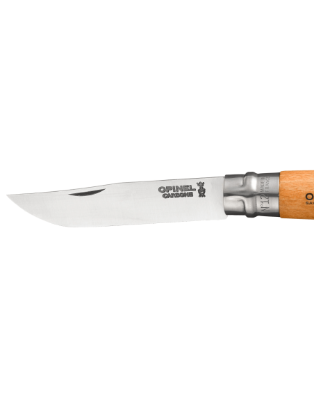 Opinel Tradition Carbone n°12 coltello pieghevole lama 12 cm manico in faggio