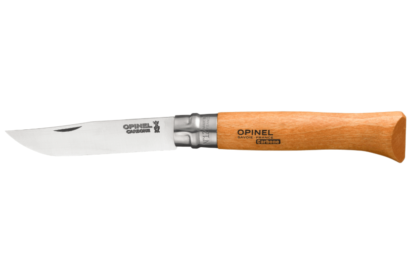 Opinel Tradition Carbone foldekniv nr. 12 blad 12 cm bøketrehåndtak