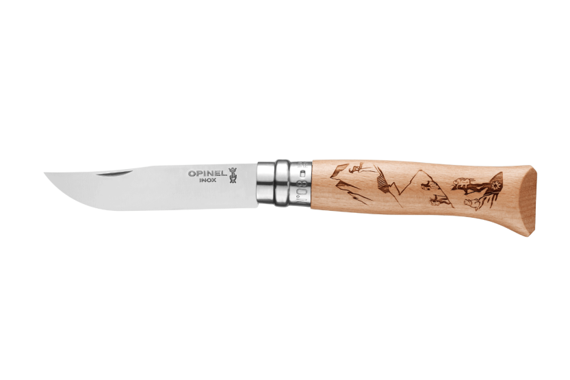 Opinel foldekniv Tradition Gravures Rando n°08 8,5 cm klinge bøgegreb
