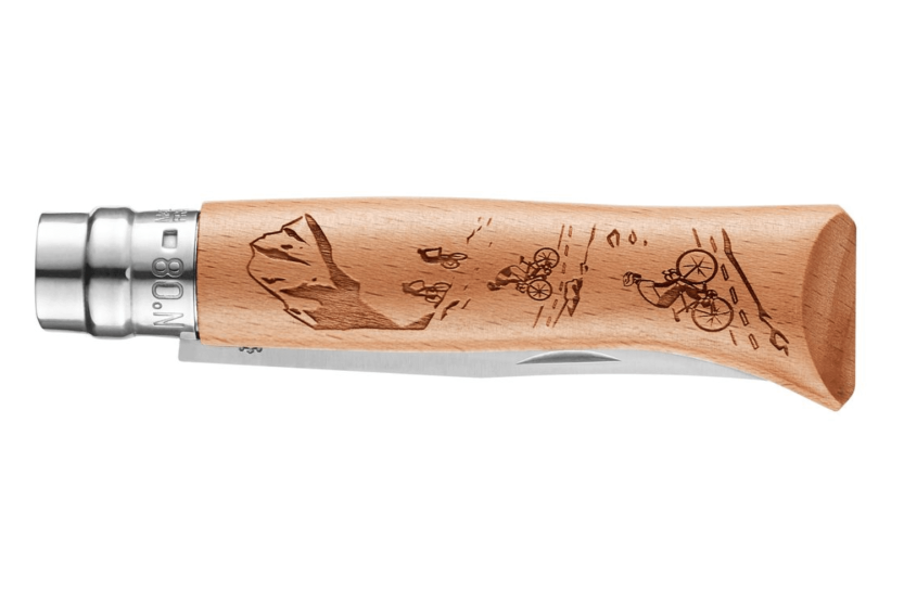 Navaja Opinel Tradition Gravures Sport Velo n°8 8.5cm hoja mango de haya