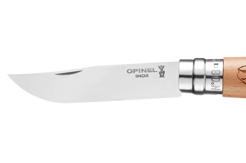 Faca Opinel Tradition Gravures Sport Velo n°8 Faca com 8,5 cm de lâmina e cabo em faia