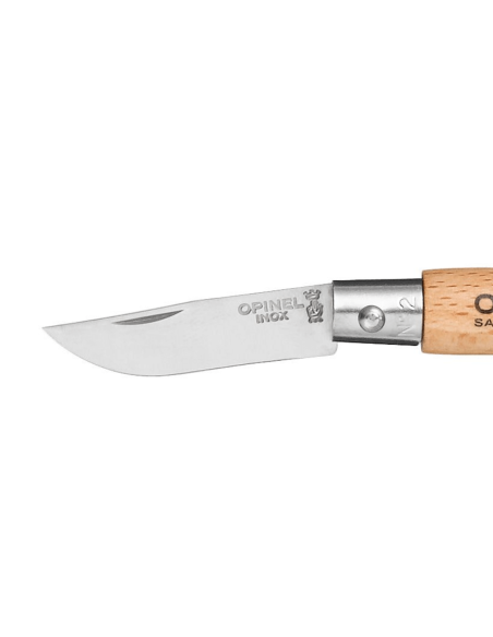 Opinel Tradition Inox foldekniv n°02 3,5 cm blad bøgegreb