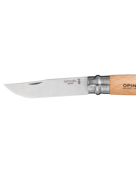 Faca dobrável Opinel Tradition aço inoxidável n°09 cabo em faia com 9 cm de lâmina