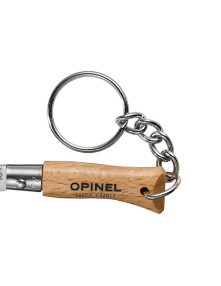 Canivete Opinel Tradition Inox Porta-chaves n°02 Lâmina de 3,5 cm Cabo em faia