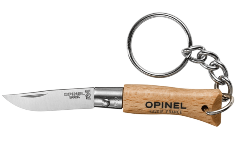 Canivete Opinel Tradition Inox Porta-chaves n°02 Lâmina de 3,5 cm Cabo em faia