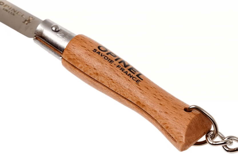 Opinel folding knife Tradition Inox Keyring n°04 5cm blade beechwood handle