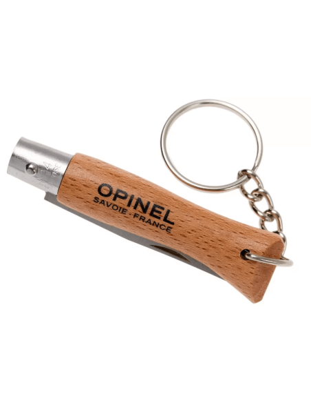 Opinel foldekniv Tradition Inox Keyring n°04 5cm blad bøgetræshåndtag