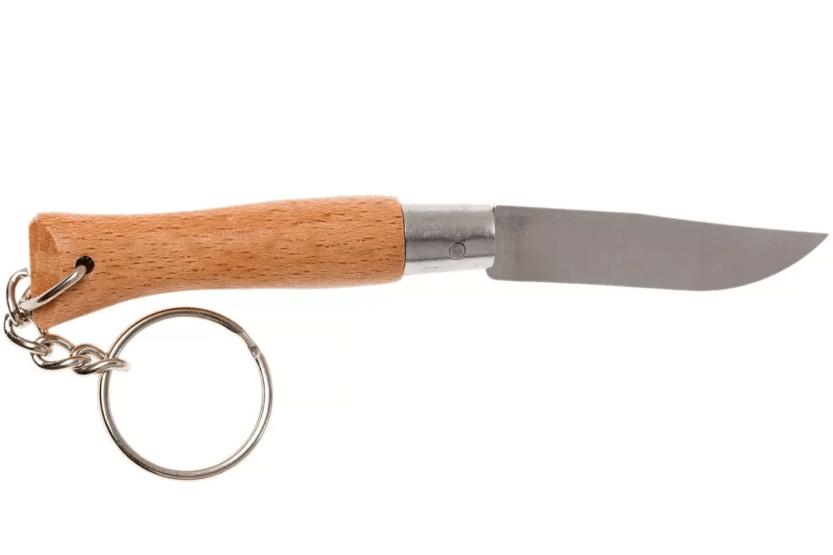 Opinel Tradition Canivete Dobrável Porta-Chaves em Aço Inoxidável n°04 Lâmina de 5cm Cabo em Faia