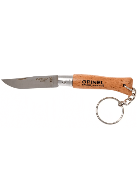 Opinel folding knife Tradition Inox Keyring n°04 5cm blade beechwood handle