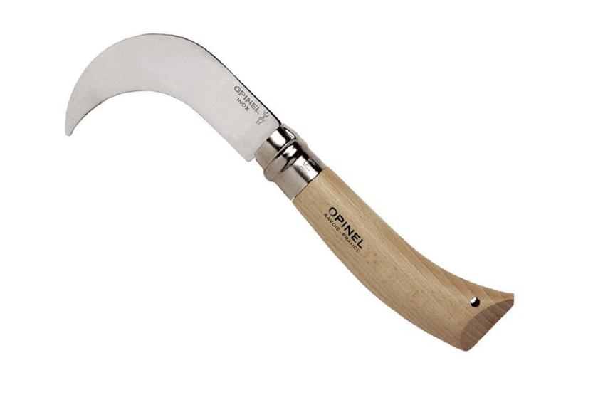 Serpette n°10 VRI Opinel blad i rustfritt stål 10 cm håndtak i bøketre