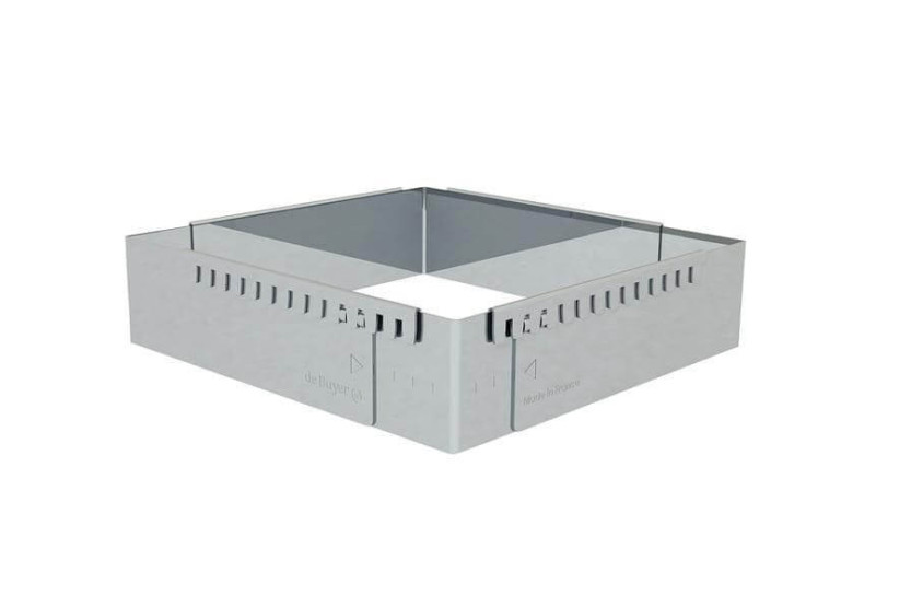 De Buyerextendable roestvrijstalen vierkant dessertframe