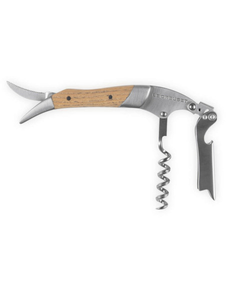 Le Creuset Premium sommelier corkscrew in real oak