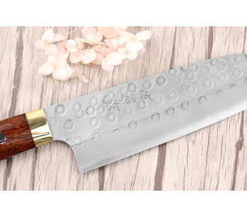 Cuchillo japonés santoku Masakage Zero 16,5cm hecho a mano 2