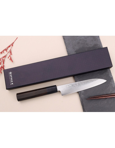 Japanisches Universalmesser 13,5cm handgefertigt Makoto Kurosaki VG7 Damast