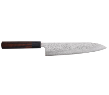 Faca do chefe Makoto Kurosaki 21cm VG7 Damascus, tradicional japonesa
