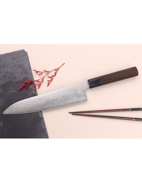 21cm Makoto Kurosaki VG7 Damascus japanilainen kokkiveitsi